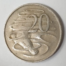 AUSTRALIA 1966 . TWENTY 20 CENTS COIN . RARE ERROR . VARIETY . WAVY